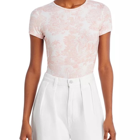 L'AGENCE Ressi Short Sleeve Printed Tee - Size S/P - Picture 4 of 10